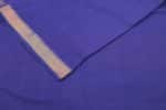 Purple Blue Handwoven Zari Border Pure Cotton Fabric