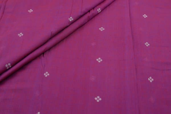 Rouge Purple Woven Design Flowy HandLoom Pure Soft Cotton Fabric