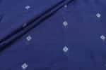 Midnight Blue Woven Design Flowy HandLoom Pure Soft Cotton Fabric