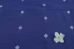 Midnight Blue Woven Design Flowy HandLoom Pure Soft Cotton Fabric - Image 2