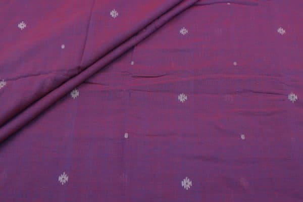 Rouge Purple Woven Design Flowy HandLoom Pure Soft Cotton Fabric
