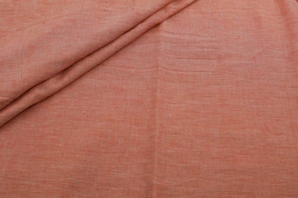 Pinkish Orange Flowy HandLoom Pure Soft Cotton Fabric
