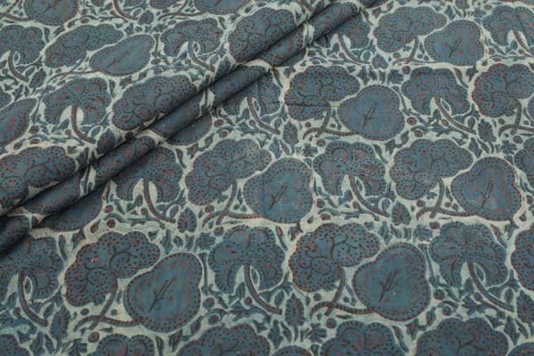 Brown Colour Bagru Handblock Printed Cotton Fabric