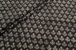 Natural Black Bagru Handblock Printed Cotton Fabric