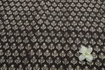 Natural Black Bagru Handblock Printed Cotton Fabric - Image 2