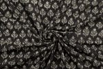 Natural Black Bagru Handblock Printed Cotton Fabric - Image 3