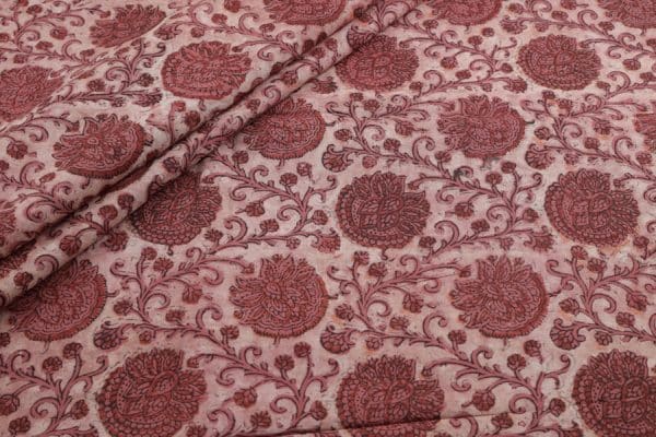 Indian Red Bagru Handblock Printed Cotton Fabric