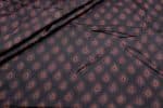 Jet Black Hand Blockprinted, Modal Soft Silk Fabric