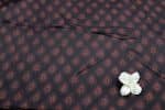 Jet Black Hand Blockprinted, Modal Soft Silk Fabric - Image 2