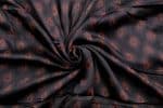 Jet Black Hand Blockprinted, Modal Soft Silk Fabric - Image 3