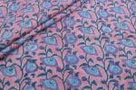Soft Pink Floral Handblock Printed 100% Pure Soft Cotton Fabric