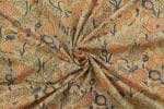 Auburn Red Floral Handblock Printed 100% Pure Soft Cotton Fabric - Image 3