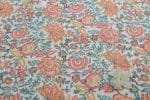 White Floral Handblock Printed 100% Pure Soft Cotton Fabric - Image 2