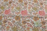 White Floral Handblock Printed 100% Pure Soft Cotton Fabric - Image 2