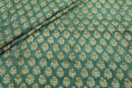 Sea Green Floral Handblock Printed 100% Pure Soft Cotton Fabric