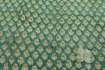 Sea Green Floral Handblock Printed 100% Pure Soft Cotton Fabric - Image 2