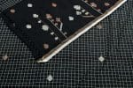 Black Handloom Intricate Border Flowy HandLoom Pure Soft Cotton Fabric