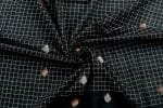 Black Handloom Intricate Border Flowy HandLoom Pure Soft Cotton Fabric - Image 3