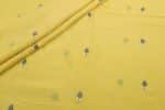 Golen Yellow Woven Design Flowy HandLoom Pure Soft Cotton Fabric