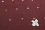 Brownish Red Woven Design Flowy HandLoom Pure Soft Cotton Fabric - Image 2