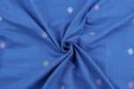 Royal Blue Woven Design Flowy HandLoom Pure Soft Cotton Fabric - Image 3