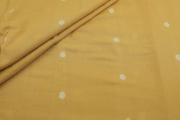 Royal Yellow Woven Design Flowy HandLoom Pure Soft Cotton Fabric