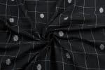 Black Woven Design Flowy HandLoom Pure Soft Cotton Fabric - Image 3