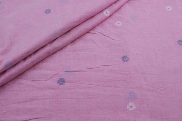 Light Purple Woven Design Flowy HandLoom Pure Soft Cotton Fabric
