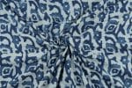 Natural Indigo Blue Bagru Handblock Printed Cotton Fabric - Image 3