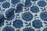 Natural Indigo Blue Bagru Handblock Printed Cotton Fabric