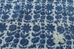 Natural Indigo Blue Bagru Handblock Printed Cotton Fabric - Image 2