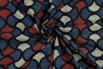 Natural Indigo Blue Dye Handblock Ajrakh Printed Cotton Fabric - Image 3