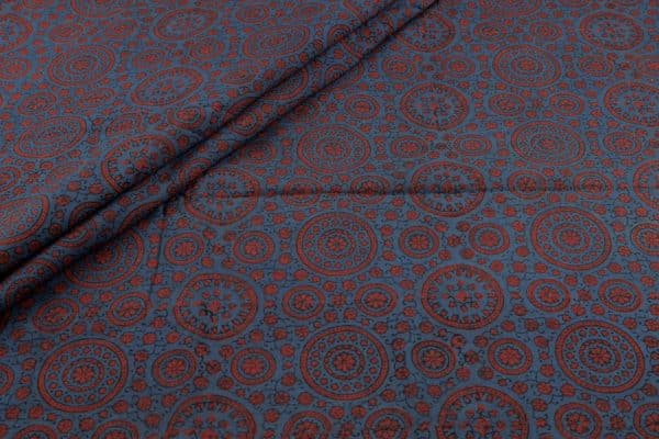 Natural Indigo Blue Dye Handblock Ajrakh Printed Cotton Fabric