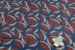 Natural Indigo Blue Dye Handblock Ajrakh Printed Cotton Fabric - Image 2