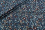 Natural Indigo Blue Dye Handblock Ajrakh Printed Cotton Fabric