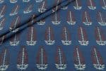 Natural Indigo Blue Dye Handblock Ajrakh Printed Cotton Fabric