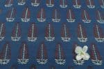 Natural Indigo Blue Dye Handblock Ajrakh Printed Cotton Fabric - Image 2