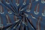 Natural Indigo Blue Dye Handblock Ajrakh Printed Cotton Fabric - Image 3