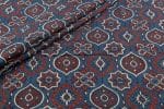 Natural Indigo Blue Dye Handblock Ajrakh Printed Cotton Fabric
