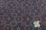 Natural Indigo Blue Dye Handblock Ajrakh Printed Cotton Fabric - Image 2