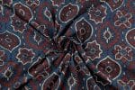 Natural Indigo Blue Dye Handblock Ajrakh Printed Cotton Fabric - Image 3