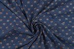 Natural Indigo Blue Dye Handblock Ajrakh Printed Cotton Fabric - Image 3