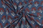 Natural Indigo Blue Dye Handblock Ajrakh Printed Cotton Fabric - Image 3