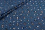 Natural Indigo Blue Dye Handblock Ajrakh Printed Cotton Fabric