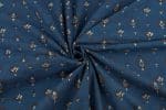 Natural Indigo Blue Dye Handblock Ajrakh Printed Cotton Fabric - Image 3