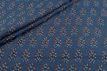 Natural Indigo Blue Dye Handblock Ajrakh Printed Cotton Fabric