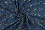 Natural Indigo Blue Dye Handblock Ajrakh Printed Cotton Fabric - Image 3