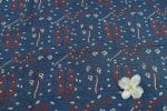 Natural Indigo Blue Dye Handblock Ajrakh Printed Cotton Fabric - Image 2