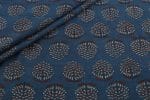 Natural Indigo Blue Dye Handblock Ajrakh Printed Cotton Fabric