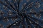 Natural Indigo Blue Dye Handblock Ajrakh Printed Cotton Fabric - Image 3